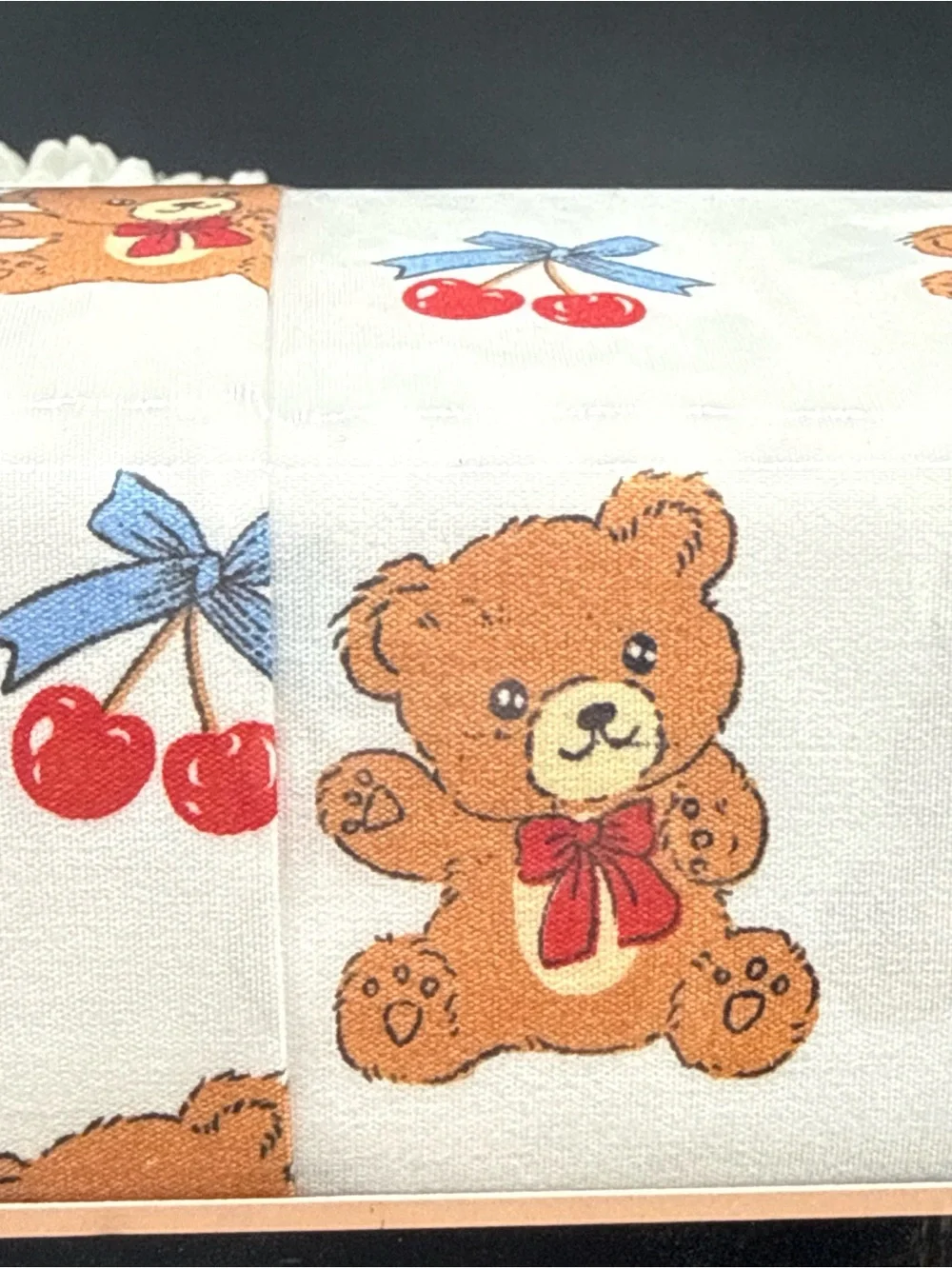 Betsey Johnson Cherries And Teddies FULL Sheet Set 6 Pc Cute NWT